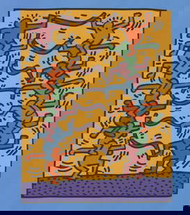 Keith Haring Untitled (For Emporium Capwell) " Offset Lithograph: Artist: Keith Haring Title: Untitled (For Emporium Capwell) Year: 2010 Signed: No Medium: Offset Lithograph Paper Size: 21.25 x 19 inches ( 54 x 48 cm ) Image Size: 19.25 x 15 inches ( 49 x 38 cm ) Ed