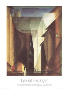 Lyonel Feininger Church View " Poster Expressionism Brown, Blac: Artist: Lyonel Feininger Title: Church view Year: 1988 Signed: No Medium: Offset Lithograph Paper Size: 35.5 x 27.5 inches ( 90 x 70 cm ) Image Size: 27.5 x 22 inches ( 70 x 56 cm ) Edition Size: Unkn