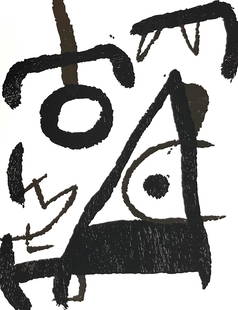 Joan Mir, Composition (Dupin 1294), Mir Graveur, Woodcut: Woodcut on vlin paper. Paper size: 12.5 x 9.75 inches. Excellent condition. Inscription: Unsigned and unnumbered, as issued. Notes: From the volume, mir graveur III. 1973-1975, 1989. Published by Dani