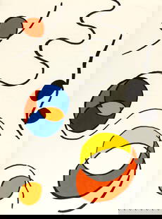 Alexander Calder, Composition, Derrire Le Miroir, Lithograph: Lithograph on vlin paper. Paper Size: 15 x 11 inches. Excellent condition. Inscription: Unsigned and unnumbered, as issued. Notes: From Derrire le miroir, N 173, 1968. Published by Aim Maeght, diteur,