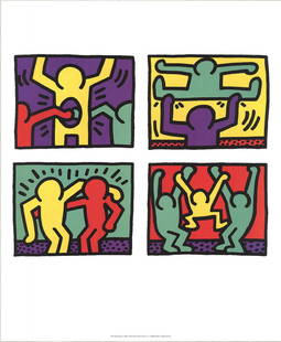 Keith Haring Pop Shop Quad I, " Offset Lithograph Pop Art: Artist: Keith Haring Title: Pop Shop Quad I, 1987 Year: 2008 Signed: No Medium: Offset Lithograph Paper Size: 23 x 19 inches ( 58 x 48 cm ) Image Size: 13.5 x 17 inches ( 34 x 43 cm ) Edition Size: Un