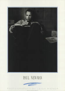 Leigh Wiener Paul Newman " Offset Lithograph Photography Black: Artist: Leigh Wiener Title: Paul Newman Year: 1992 Signed: No Medium: Offset Lithograph Paper Size: 27.5 x 19.75 inches ( 70 x 50 cm ) Image Size: 19.5 x 15 inches ( 50 x 38 cm ) Edition Size: Unknown