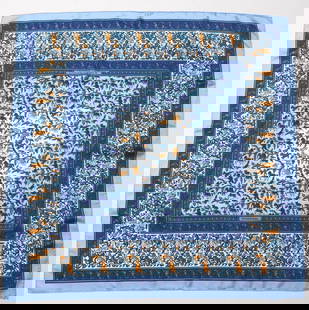 Hermes Scarf Twill Blue Carre90 Chasse En Inde Indian Hunting Women: Gender: Women Pattern: Carre90 Brand: HERMES Item: scarf Model: CHASSE EN INDE Indian Hunting Line: Carre90 Gender: Women Color: blue Material: Twill Accessories: None Size: cm (approx.): W90 x H90 H9