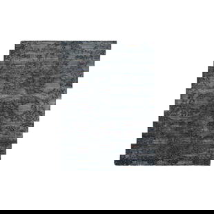 5'9"X7'10" Black Erased Design Handspun Wool And Silk Oriental Rug: Pattern: Oriental Shape: Rectangular Size: 5"10" x 7"10" / 178 CM X 239 CM Color: Black Regional Design: Indian Field Color: Black Material: Silk Item Length: 94 Rug Type: Hand Knotted Type: Indoor Ru
