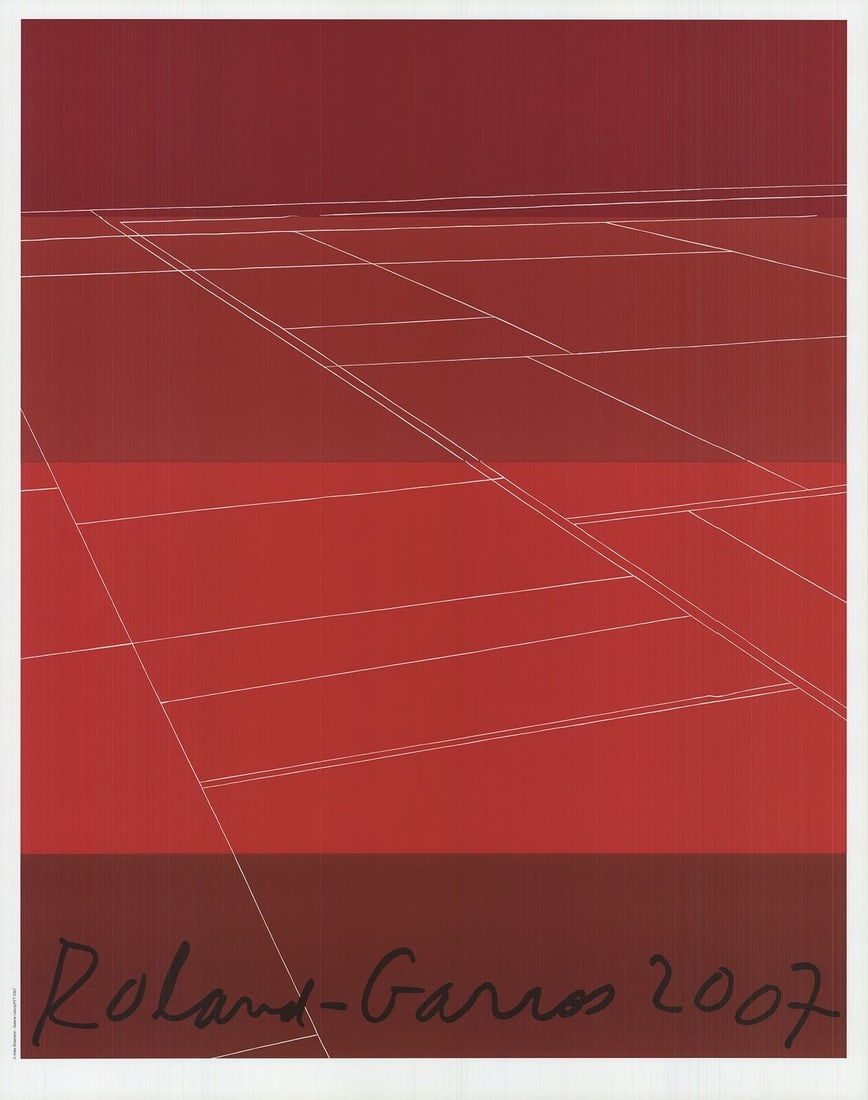 Kate Shepherd Roland Garros French Open " Poster Contemporary Red: Artist: Kate Shepherd Title: Roland Garros French Open Year: 2007 Signed: No Medium: Offset Lithograph Paper Size: 30 x 23.5 inches ( 76 x 60 cm ) Image Size: 28 x 22.5 inches ( 71 x 57 cm ) Edition S