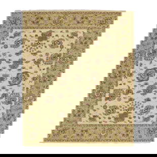 6'6"X8' Ivory Agra With Ziegler Design Leaf Pattern Hand Knotted Wool Rug: Style: Botanical Type: Indoor Material: Wool Color: Ivory Item Length: 96 Item Width: 78 Rug Type: Hand Knotted Pile: Wool Shape: Rectangular Field Color: Ivory Size: 6"6" x 8"0" / 198 CM X 244 CM Age