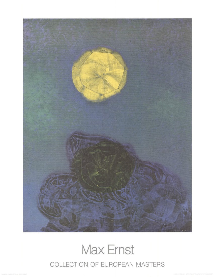 Max Ernst Ursachen Der Sonne, The Sun " Poster Surrealism Blue: Artist: Max Ernst Title: Ursachen Der Sonne, The Sun Year: 1989 Signed: No Medium: Offset Lithograph Paper Size: 35.5 x 27.5 inches ( 90 x 70 cm ) Image Size: 27 x 21.5 inches ( 69 x 55 cm ) Edition S