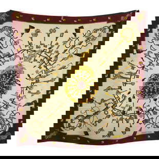 Hermes Scarf Silk Gold Multicolor Carre90 Lescles Women: Material: Silk Gender: Women Pattern: Carre90 Brand: HERMES Item: scarf Model: LESCLES Line: Carre90 Gender: Women Color: Gold multicolor Material: silk Accessories: None Size: cm (approx.): H88 x W88