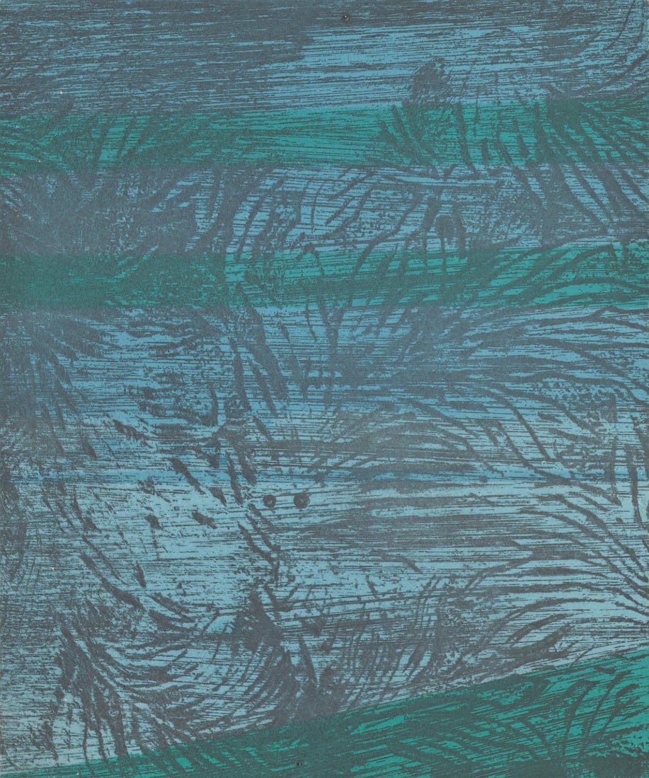 Max Ernst, Composition, Feuilles Parses, Etching: Etching on vlin cuve de Rives paper. Paper size: 9.65 x 7.87 inches. Excellent condition. Inscription: Unsigned and unnumbered, as issued. Notes: From the folio, Feuilles parses, 1965. Published and p