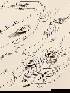 Joan Mir, Composition, The Prints Of Joan Miro, Etching: Etching on vlin paper. Inscription: Unsigned and unnumbered, as issued. Paper Size: 11 x 8.5 inches. Excellent condition. Notes: From the folio, The Prints of Joan Miro, Fall, 1947. Published by Curt