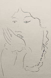 Henri Matisse, Composition (Dutel 3), Dessins De Henri-Matisse, Lithograph: Lithograph on vlin Lafuma paper. Unsigned and unnumbered. Paper Size: 10 x 8 inches. Excellent condition. Notes: From the album, Dessins de Henri-Matisse, 1925. Published by ditions des Quatre Chemins