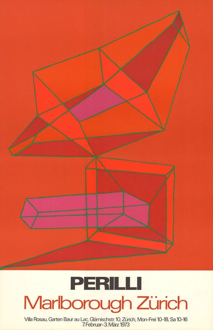 Achille Perilli Marlborough Zurich " Lithograph Contemporary: Artist: Achille Perilli Title: Marlborough Zurich Year: 1973 Signed: No Medium: Lithograph Paper Size: 30.25 x 19.75 inches ( 77 x 50 cm ) Image Size: 24.75 x 19.75 inches ( 63 x 50 cm ) Edition Size: