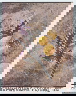 Roberto Juarez American Dance Festival Signed " Mixed Media 1: Artist: Roberto Juarez Title: American Dance Festival 1995 Year: 1995 Signed: Yes Medium: Mixed Media Paper Size: 55.75 x 43.75 inches ( 142 x 111 cm ) Image Size: 51.75 x 42.5 inches ( 131 x 108 cm )