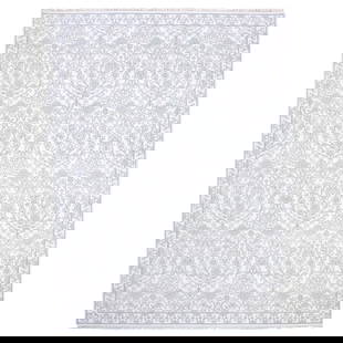 9'4"X11'9" Ivory 100% Cotton Agra Design Hand Knotted Rug: Type: Indoor Material: Cotton Color: Ivory Item Length: 141 Item Width: 112 Style: Agra Design Rug Type: Hand Knotted Pile: Cotton Shape: Rectangular Field Color: Ivory Size: 9"4" x 11"9" / 284 CM X 3