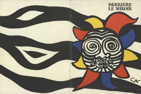 Alexander Calder Dlm 156 Cover " Lithograph Surrealism Black, Blue: Artist: Alexander Calder Title: DLM 156 Cover Year: 1966 Signed: No Medium: Lithograph Paper Size: 15 x 22 inches ( 38 x 56 cm ) Image Size: 15 x 22 inches ( 38 x 56 cm ) Edition Size: 2500 Framed: No