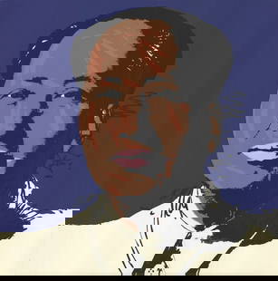Andy Warhol Mao (After) #98 " Serigraph Pop Art Blue, Yellow, Brown: Artist: Andy Warhol Title: Mao (After) #98 Year: 1972 Signed: No Medium: Serigraph Paper Size: 36 x 36 inches ( 91.44 x 91.44 cm ) Image Size: 36 x 36 inches ( 91.44 x 91.44 cm ) Edition Size: Unknown