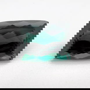 Cushion 3.695Ct Blue Ec - Loose Tourmaline Gemstone: Type: Tourmaline Carat: 3.695 Cut: FACETED Color: Blue Clarity: EC Treatment: NONE Color Shade: Greenish Blue Measurements: 10.46L X 8.25W Certification: None Video: