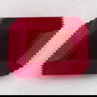 Octagonal 1.66Ct Red Si - Loose Ruby Gemstone: Type: Ruby Carat: 1.66 Cut: FACETED Color: Red Clarity: SI Treatment: HEATED Color Shade: Red Measurements: 8.15L X 6.15W Certification: None Reserve Price: $936 Product Disclaimer: All diamonds and l