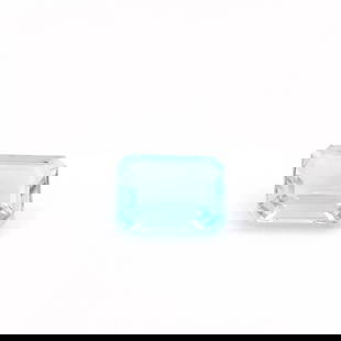 Octagonal 1.24Ct Blue Ec - Loose Aquamarine Gemstone: Type: Aquamarine Carat: 1.24 Cut: STEP Color: Blue Clarity: EC Treatment: HEATED Color Shade: Medium Blue Measurements: 8.04L X 5.89W Certification: None Video: