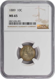 1889 Liberty Seated Silver Dime Ms65 Ngc: Certification: NGC Circulated/Uncirculated: Circulated Year: 1889 Mint Location: Philadelphia Km Number: A92 Denomination: 10C Grade: MS65 Composition: 90% Silver 10% Copper Coin: Seated Liberty Desig