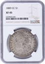 1889-Cc Morgan Silver Dollar Ef45 Ngc