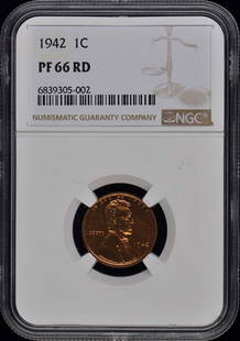 1942 Wheat Reverse Lincoln Cent (Proof) 1C Ngc Pr66Rd: Certification: NGC Certification Number: 6839305002 Grade: PR66 Year: 1942 Circulated/Uncirculated: Uncirculated Strike Type: Proof Mint Location: Philadelphia Designation: RD Denomination Type: Linco