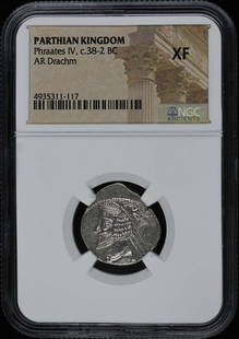 Phraates Iv, C.38-2 Bc Parthian Kingdom Ar Drachm Ngc Xf40: Certification: NGC Grade: XF40 Certification Number: 4935311117 Product Disclaimer: Grades are third-party opinions; authenticity is guaranteed. Photos are part of the description. For inquiries, plea