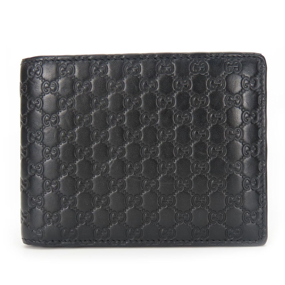 Gucci Bifold Wallet 333042 Sima Leather Black Micro Gg Mens (1 of 20)