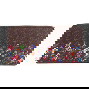 Louis Vuitton Long Wallet Purse M14162 Monogram Canvas Brown Takashi Murakami Collaboration Zippy: Material: Monogram canvas Gender: Women Brand: LOUIS VUITTON Item: Long Wallet Purse Model: Takashi Murakami collaboration zippy wallet Gender: Women Color: Brown Material: Monogram canvas Accessories