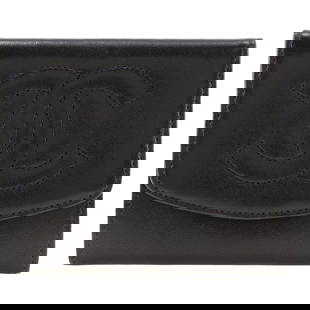 Chanel Coin Case Lambskin Black Vintage Coco Mark Women: Material: Lambskin Gender: Women Pattern: vintage Brand: CHANEL Item: Coin case Model: COCO Mark Line: vintage Gender: Women Color: black Material: lambskin Weight: 30g Accessories: Storage box, guara