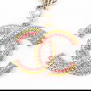 Chanel Necklace A23C Gold Plated, Color Stone Multicolor Large Rainbow Rhinestone Coco Mark Women
