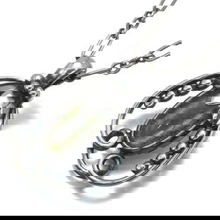 Georg Jensen Necklace Labradorite Heritage 1990 2010 925 Sterling Silver: Metal: Sterling Silver Metal Purity: 925 Type: Necklace Main Stone: Labradorite Style: Pendant Collection: Heritage 1990 2010 Main Stone Creation: Natural Product Disclaimer: Items may exhibit light w