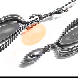 Georg Jensen Necklace Orange Chalcedony Heritage 2013 925 Sterling Silver: Metal: Sterling Silver Metal Purity: 925 Type: Necklace Main Stone: No Stone Style: Pendant Main Stone Creation: Natural Product Disclaimer: Items may exhibit light wear, such as minor scratches or sl