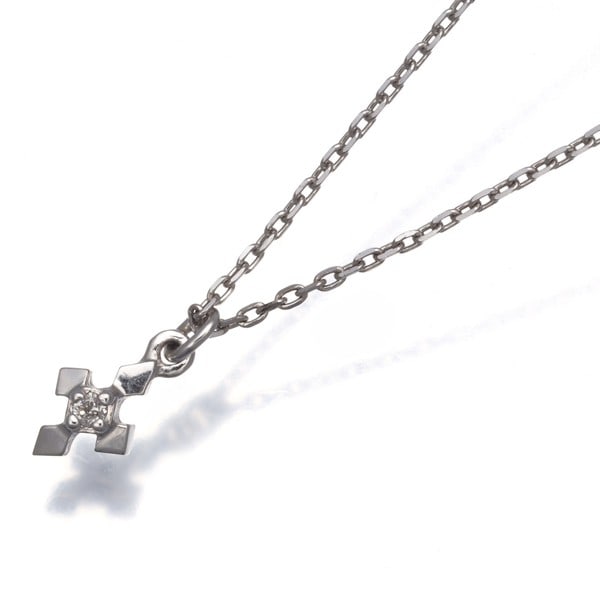 agete⭐︎18k diamond necklace Agete Necklace Diamond Single Cut Cross 18k 750 Yellow Gold