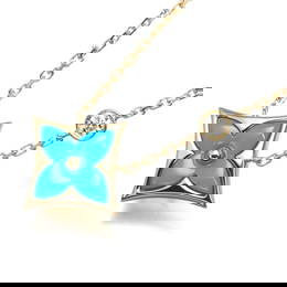Louis Vuitton Necklace Turquoise Diamond Star Blossom Bb 18K Yg