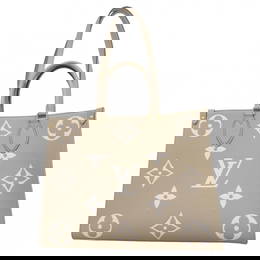 Louis Vuitton Tote Bag Monogram Empreinte On The Go Mm M45494 Tourterelle Creme