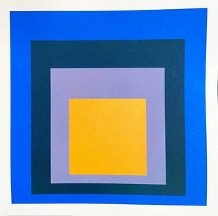 Josef Albers Lithograph Guggenheim Museum Coa (Piet Mondrian): Josef Albers "Homage to the Square" Lithograph printed by the Guggenheim Museum in 1979 The work measures 33x33 cm Limited edition of 250 hand numbered copies Guggenheim Museum Josef Albers "Homage to