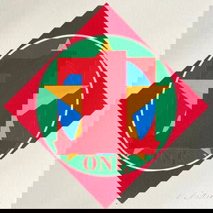 Robert Indiana Lithograph Guggenheim-Museum-Coa Numbered Signed Op: Robert Indian "Le rve amricain" La lithographie a t imprime par le muse Guggenheim en 1998 en 225 copies main. Signature Robert Indiana sur la dalle. Le travail mesure 33x33 cm Muse Guggenheim Robert