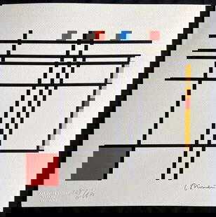 Piet Mondrian Lithograph 1978, 180Ex. Coa Original Numbered Certified: Piet Mondrian " without title " Chromolithograph printed in 1978 in 180 copies by Atlantis Verlag, Freiburg 32 x 32 cm Piet Mondrian signature on the plate Embossed stamp and authentication by the pub