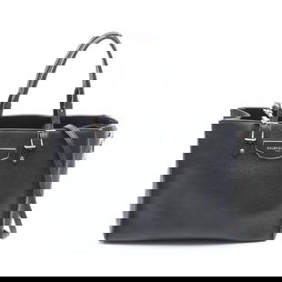 Balenciaga The Paper Mini Handbag Leather: Brand: Balenciaga Type: Handbag Material: Leather Color: Black Gender: Women Size (Hxwxd): 19cm x 26cm x 10.5cm / 7.48'' x 10.23'' x 4.13'' Handle Length: 26cm - 33cm / 10.23'' - 12.99'' Strap Length: