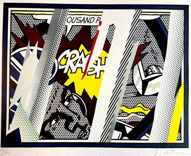 Roy Lichtenstein Lithograph Coa Signed Numbered ''Crash'': Roy Lichtenstein Lithograph Signed Numbered ''Crash'' Roy Lichtenstein "Reflections: Crash " Lithograph of an work by Roy Lichtenstein, printed in 1996. 32 x 41 cm 275 hand numbered specimens signed o