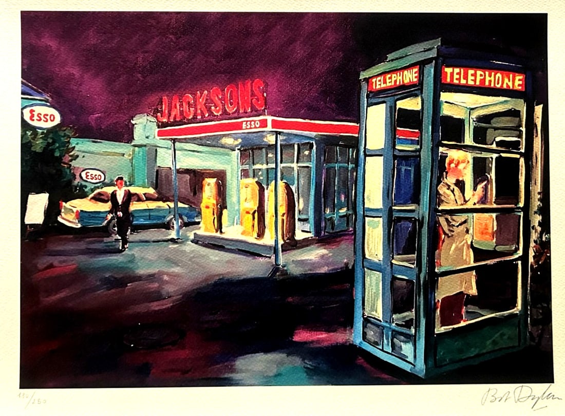 Bob Dylan Lithograph Coa Signed Op Numbered Pencil Modern Museum: Bob Dylan Lithograph COA Signed op Numbered Pencil Modern Museum Bob Dylan '' Calls of midnight " 'Retrospectrum' Itinerant exhibition, Tulsa, Shanghai, Miami, Rome 32 x 43 cm 250 specimens n Handed b