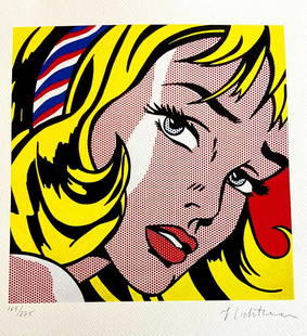 Roy Lichtenstein Lithograph Coa -Murakami.Frank.Stella.Yayoi Kusama.Kaws: Roy Lichtenstein "Portrait of a Girl" Lithograph of an work by Roy Lichtenstein, printed in 1986. 33 x 33 cm 275 hand-numbered copies signed on the plate Birkhuser Kunstverlag, Basel Roy Lichtenstein