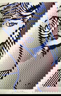 Roy: Lichtenstein Signed Hand Numbered Limited Coa Lithograph: Roy Lichtenstein "Nu aux cheveux bleus " Lithographie d'une uvre e de Roy Lichtenstein, imprime en 1986. 30 x 47 cm 275 exemplaires numrots la main sign sur la plaque Birkhuser Kunstverlag, Ble Roy Li