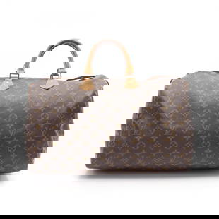 Louis Vuitton Speedy 40 Handbag Coated Canvas Leather Monogram: Brand: Louis Vuitton Type: Handbag Material: Coated Canvas Color: Brown, Monogram Gender: Women Size (Hxwxd): 25cm x 40cm x 19cm / 9.84'' x 15.74'' x 7.48'' Condition: Used (very good), A few traces o