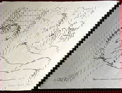 Henri Matisse Lithograph Coa Contract Signed By Hand Numbered In Pencil: Henri Matisse Lithograph COA Contract Signed By Hand Numbered HENRI MATISSE ''The painter and his model'' The graphic work measures 45 x 60 cm on a full sheet. "The drawings of the 1930s are considere