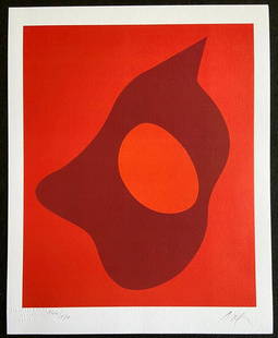 Jean Hans Arp Lithograph Coa Numbered: jean arp "C abstract oposition " Chromolithograph printed in 1978 in 180 copies by Atlantis Verlag, Freiburg 33 x 41 cm jean arp signature on the plate Dry stamp and authentication of the publishing h