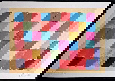 Paul Klee Lithograph Numbered Coa (Piet Mondrian, Le Corbusier): Paul Klee Lithograph Numbered COA (Piet Mondrian, Le Corbusier) Paul Klee " The chessboard " Chromolithography printed in 1987 in 180 specimens by Atlantis Verlag, Freiburg 28 x 40 cm Signs Paul Klee