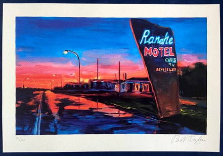 Bob Dylan Lithograph Coa Signed Op Numbered In Pencil Art Museum: Bob Dylan Lithograph COA Signed Numbered In Pencil Art Museum Bob Dylan '' West Texas Rainy Nights " 250 specimens n Handed by hand 31 x 45 cm Signature Bob Dylan printed in Lithograph on the slab The