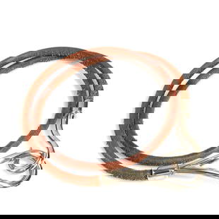 Hermes Hermes Bracelet Choker Necklace Jumbo Leather Metal Brown Silver: Brand: Hermes Necklace Type: Choker Gender: Women Material: Leather, Metal Color: Brown, Silver Neck Circumference: 16.5 cm / 6.49'' Condition: Used (good), Traces of usage, scratches / dirt can be se